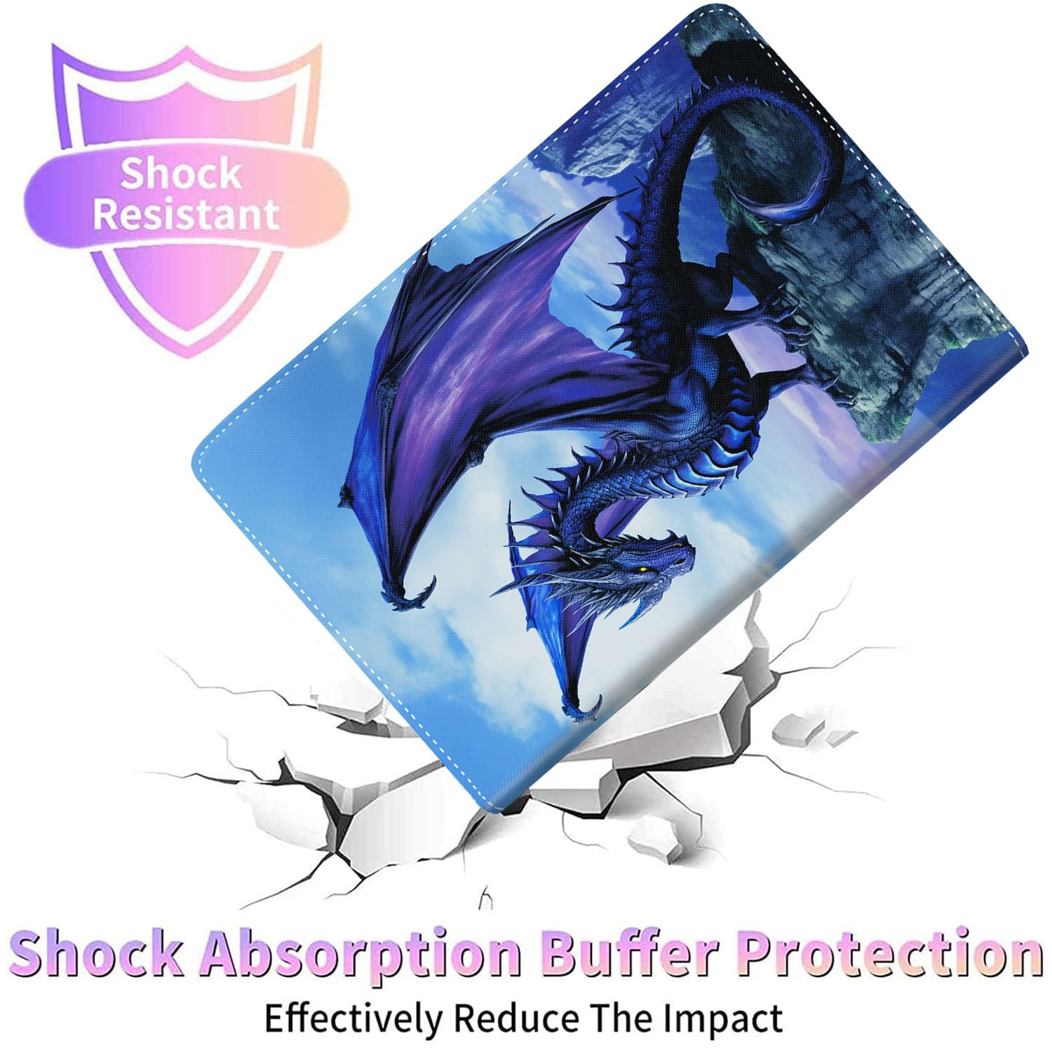 Case For New IPad (A16) 11th Generation 11 Inch 2025, For IPad 10th Generation 10.9" 2022, Multi-Angle Smart Stand Cover Auto Sleep/Wake, Dragon