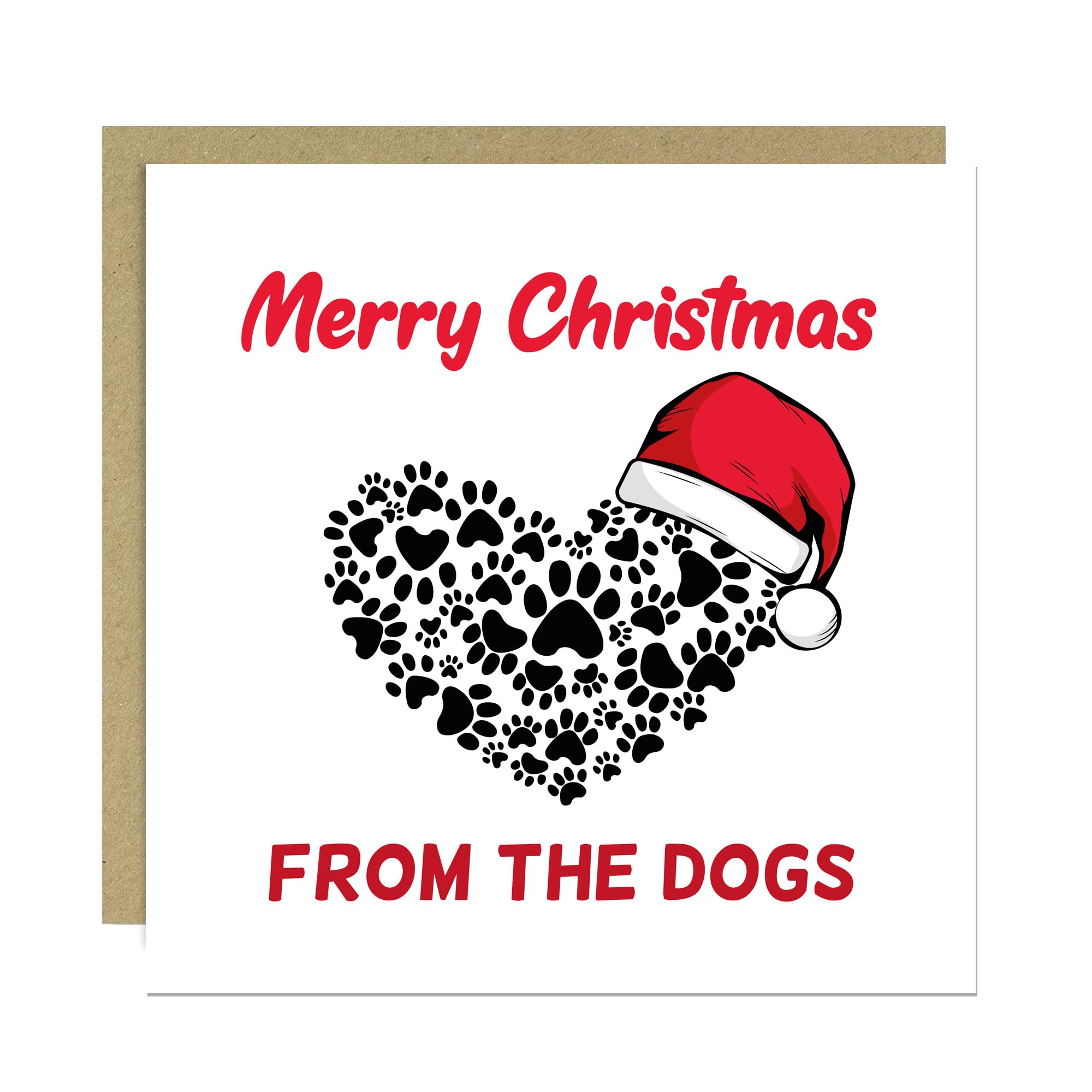 RED OCEAN Merry Christmas From The Dog Card Funny Dog Christmas Xmas Cards For Family Friends 145x145mm With Kraft Envelope Funny Greetings Cards