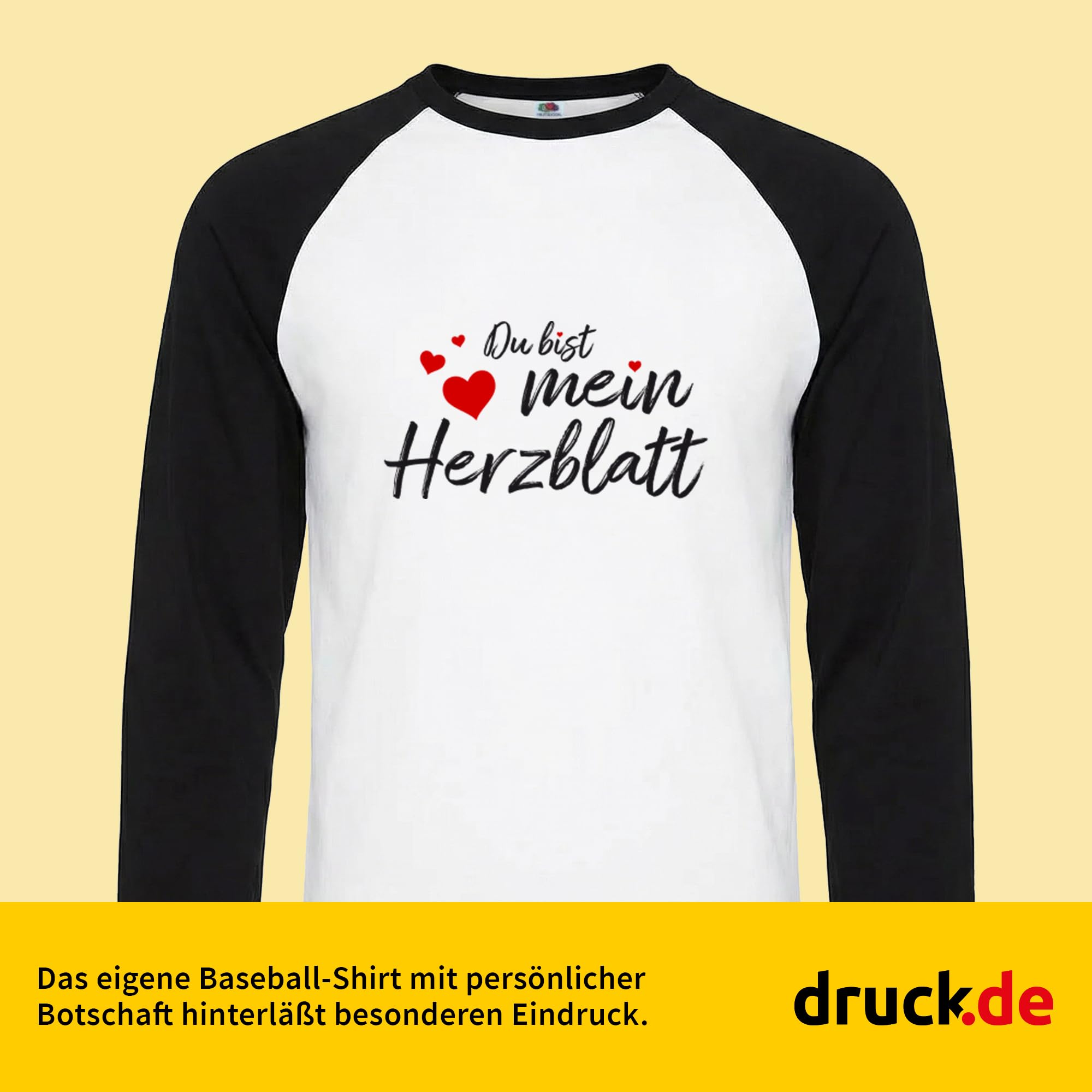 Baseball Langarm Shirt Damen Bedrucken - Foto und Text | Damen Baseball Langarm Shirt personalisieren und bedrucken lassen, mit Foto und Text selbst gestalten