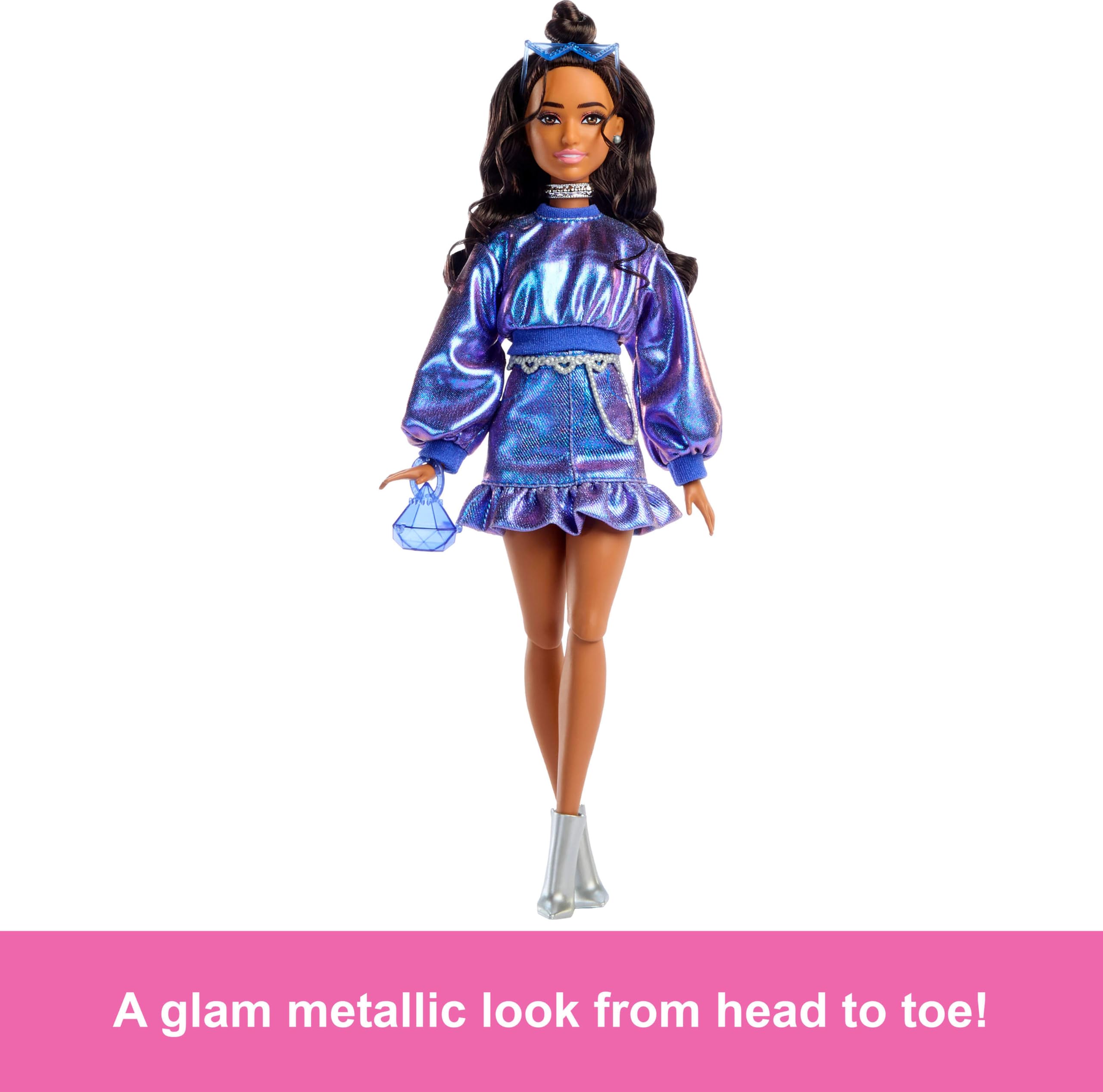 Amazon.com: Barbie Deluxe Style Doll #7 in Metallic Blue Top and