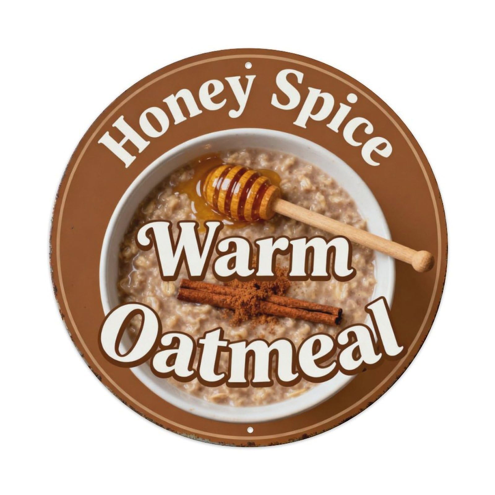 Honey Spice Warm Oatmeal Metal Tin Sign Plaque