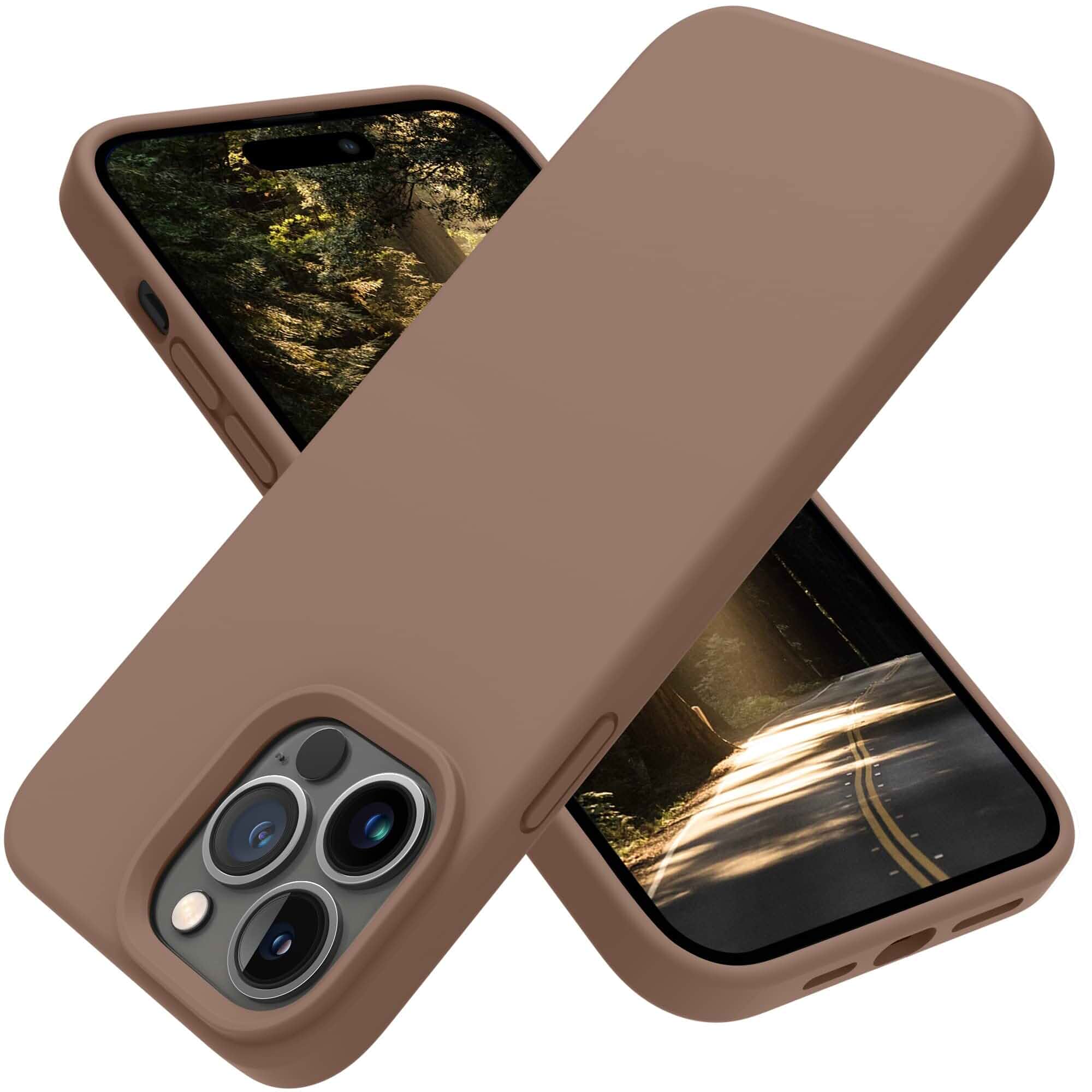OTOFLY Designed for iPhone 14 Pro Case, Silicone Shockproof Slim Thin Phone Case for iPhone 14 Pro 6.1 inch (Light Brown)