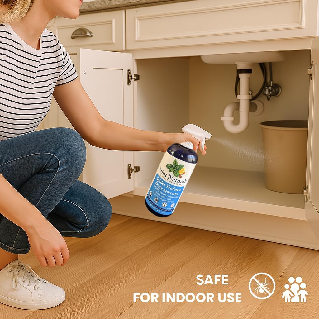 Natural Spider Repellent Spray - USDA Organic Peppermint Oil - Indoor and Outdoor Spider Deterrent for Home & Office - Non-Toxic & Plant Based, 16 oz - Made in USA by Mint Naturals - Image 7