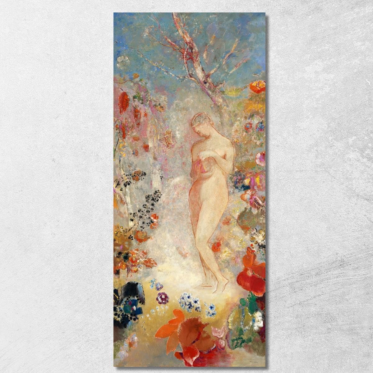 Pandoro Odilon Redon, ord53 Kunstdruck auf Leinwand, Fine Art, gerahmt, fertig zum Aufhängen, handgefertigt, 200 x 80 cm