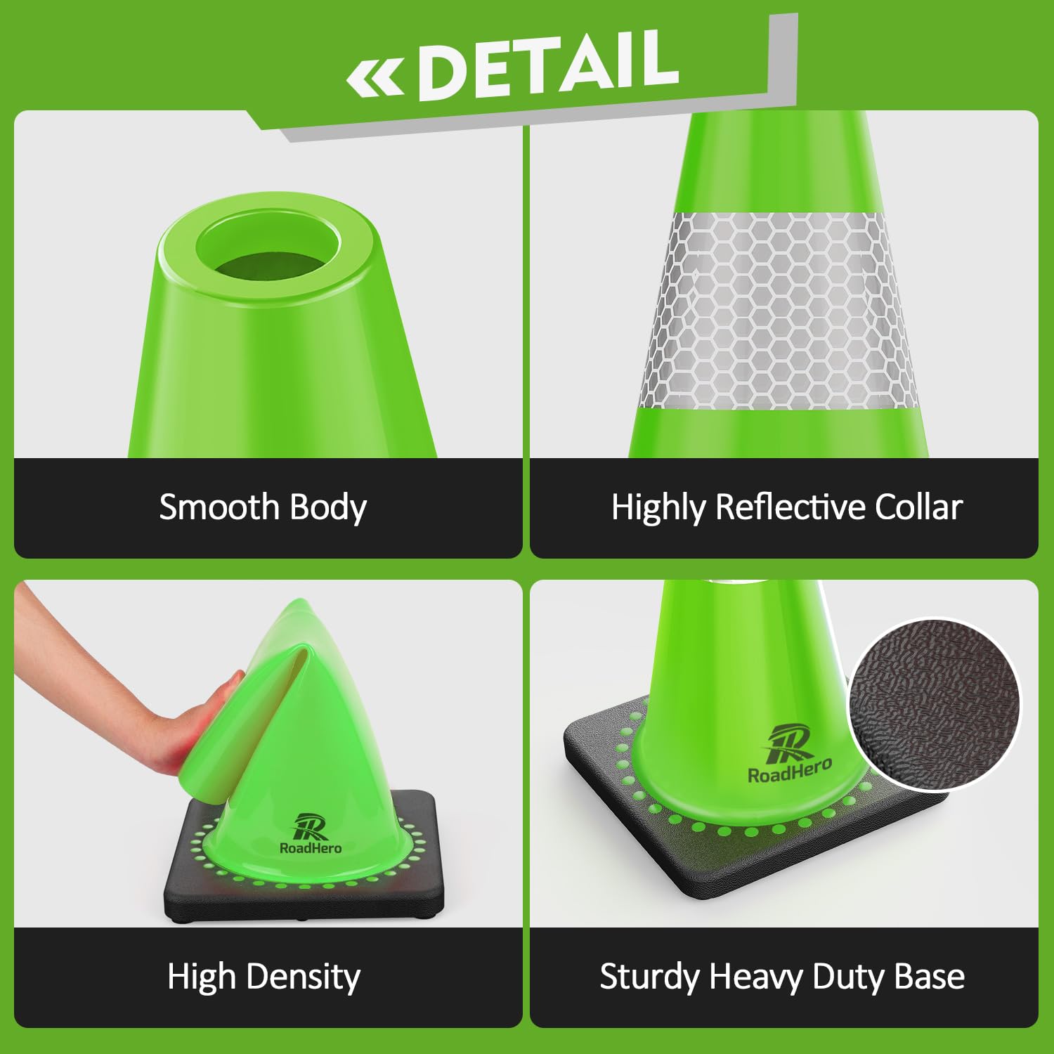 Pilon Parking Pylon Hat Traffic Cone RoadHero 36 Inch 2 Pack Collapsible Traffic ...