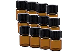 PewinGo 1ml (1/4 dram) Mini Amber Glass Vial Bottles