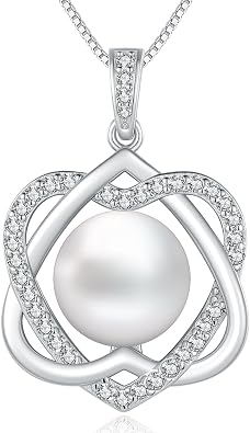 AAAA+ 10-11mm Infinity Heart Natural Pearl Necklace for Women