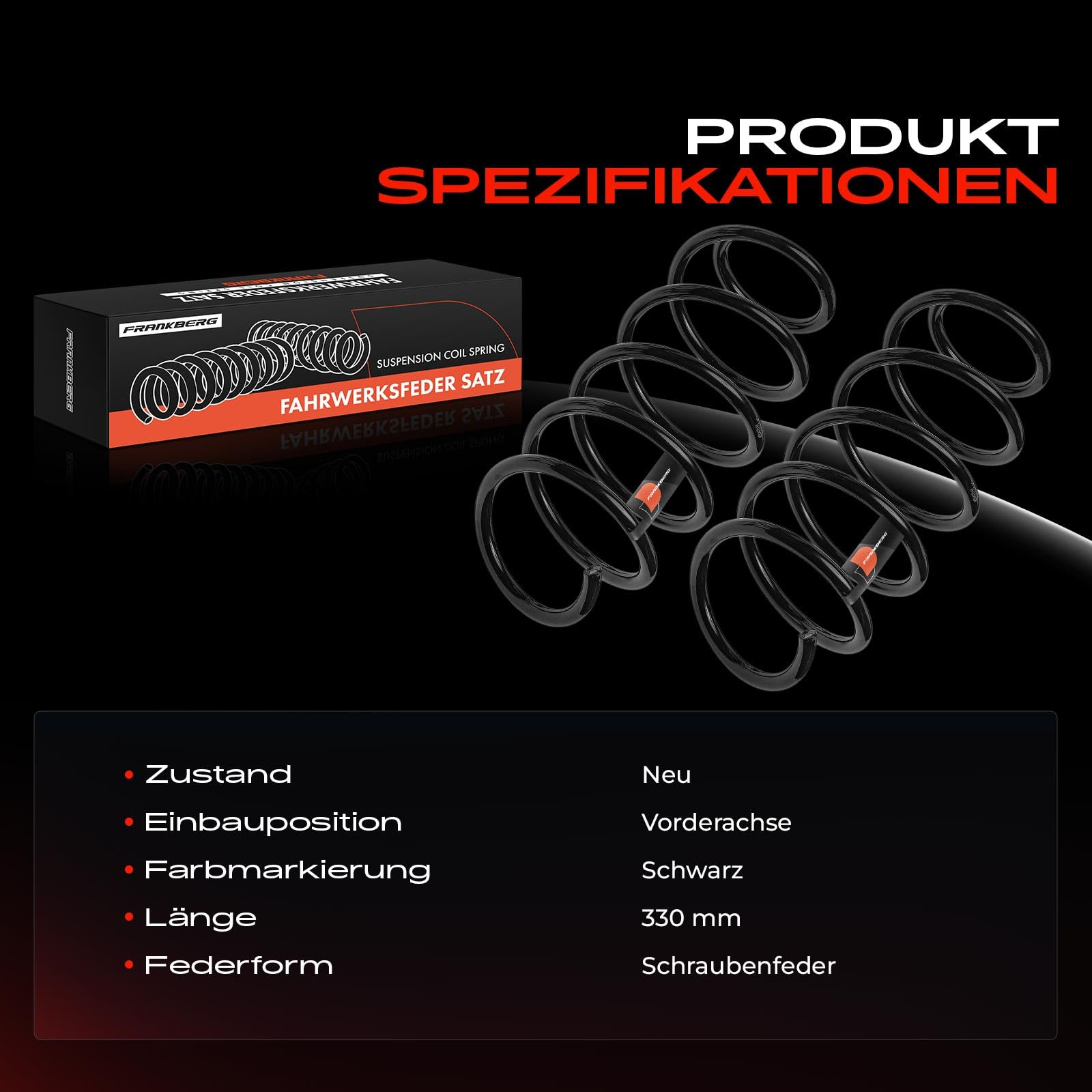 Frankberg Sprężyny; sprężyny podwozia; łożysko sprężynowe; amortyzator; sprężyna; sprężyna; odbojnik; sprężyna spiralna; zestaw sprężyn; sprężyny sprężynowe; sprężyna śrubowa Replace # 7N115C300AA