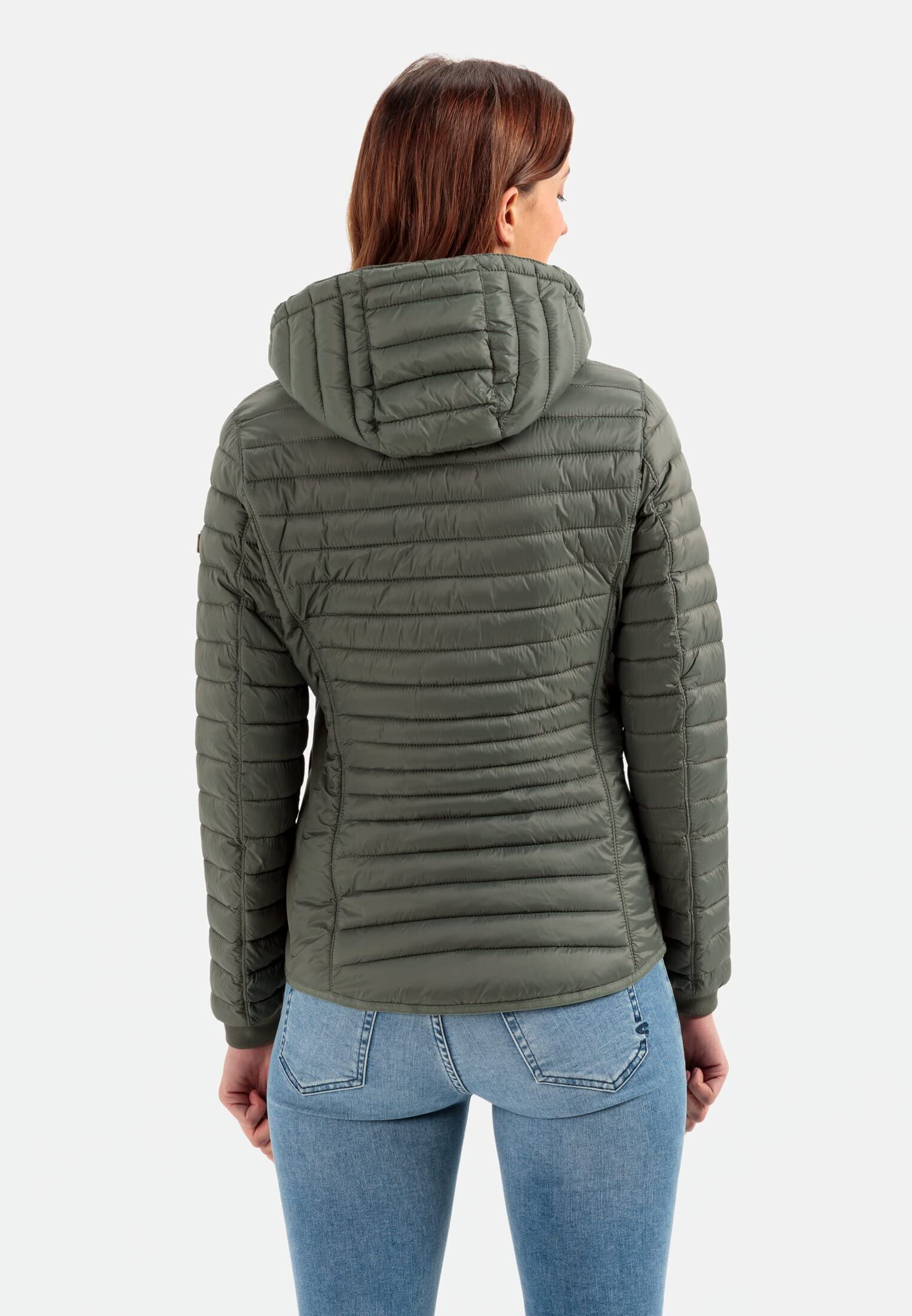 camel active Damen leichte Steppjacke mit Abnehmbarer Kapuze