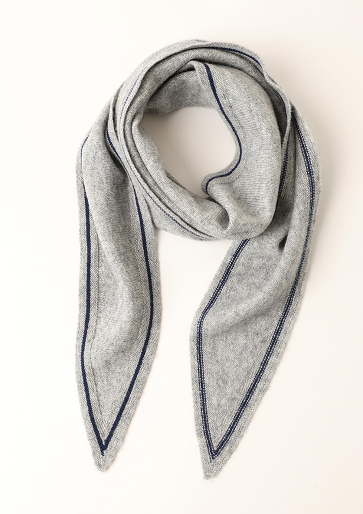 Klein Diamant Schal Halstuch 30% Kaschmir & 70% Wolle, Weiche Warme Gestrickt Halskreuz Dreieckstuch für Damen Mädchen, Frühling Herbst Vielseitiges Strickschal Kurz Kragenschals Neckwarmer Grey
