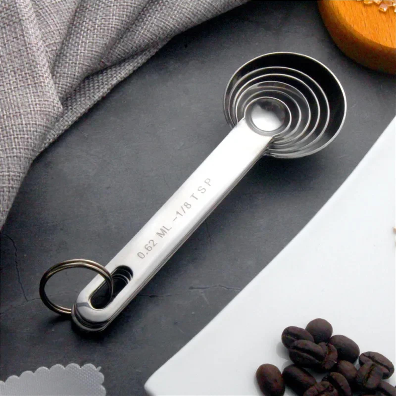 Edelstahl-Messlöffel, Kaffeepulver, Gewürzmaß, Schaufel, Küchen-Backutensilien, Küchenutensilien
