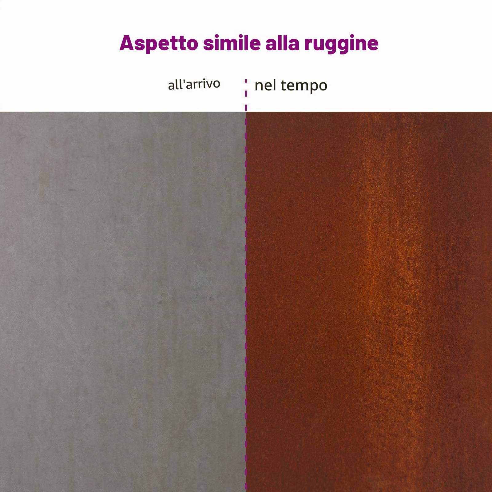 vidaXL Focolare Marrone 60 x 35 x 100 cm, Camino da Giardino Elegante, Design Rettangolare in Acciaio, Resistente, Facile da trasportare, Anti-ruggine