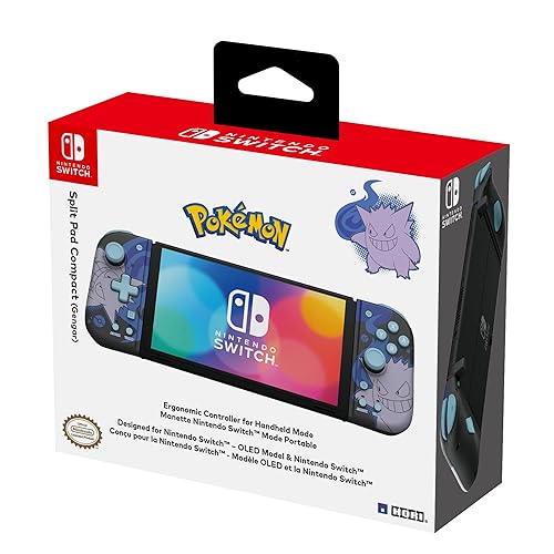 Miniatura 2 de HORI Nintendo Switch Split Pad Compact Gengar - Ergonomic Controller for Handheld Mode - Officially Licensed by Nintendo Pokémon