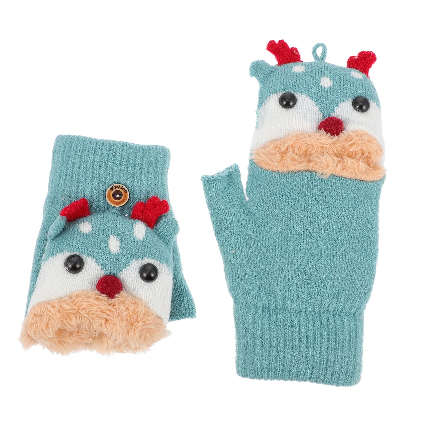 WOFASHPURET 1 Pair Kids Winter Gloves Youth Thermal Plush Mittens Snowproof Gloves