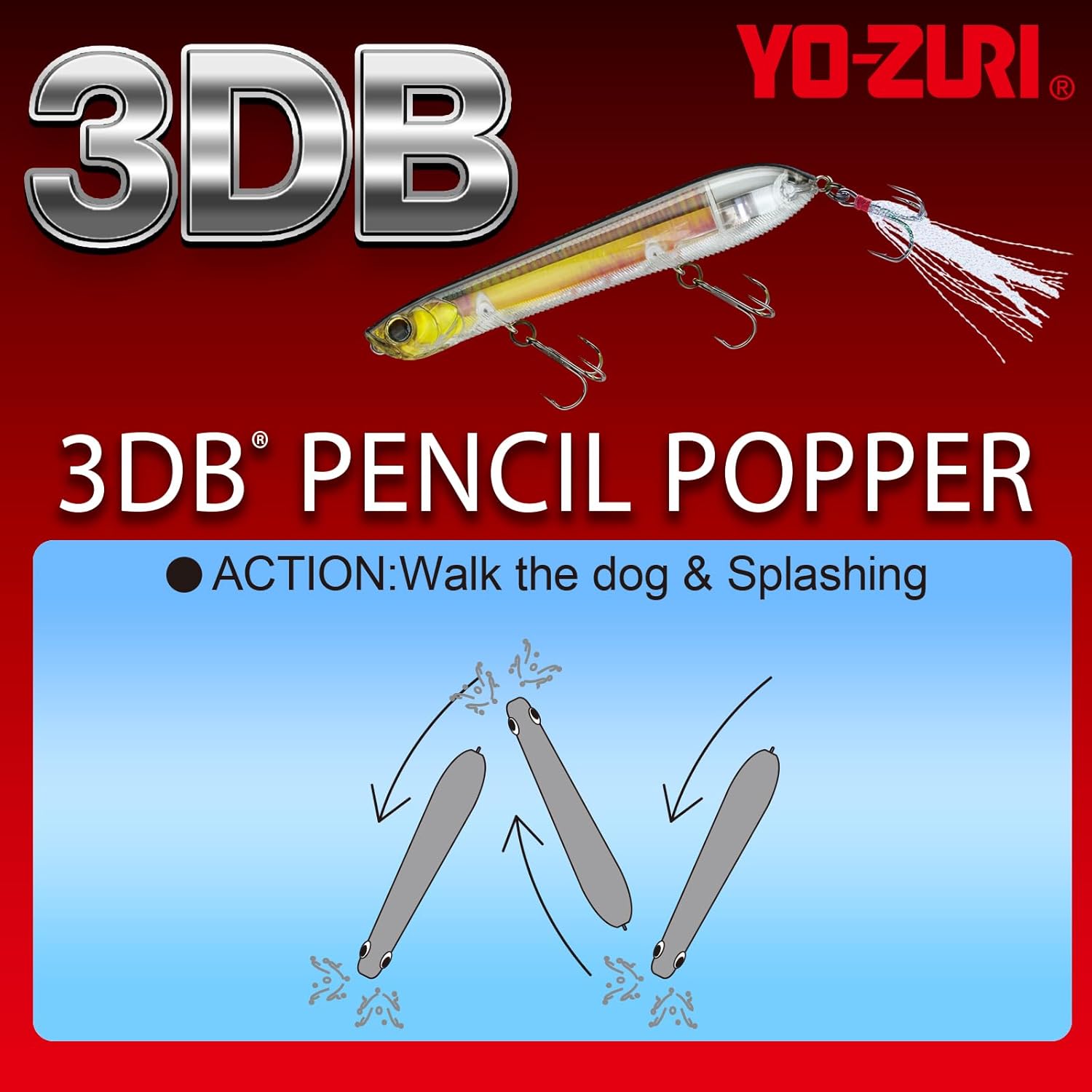 Yo-Zuri 3DB Pencil Popper, Floating,