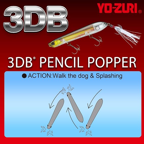 YO-Zuri Bath Lure 3DB Pencil Popper Floating 110mm Color: Matte Sexy Shad