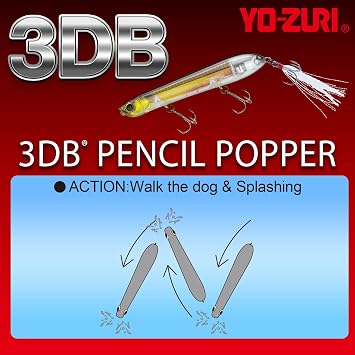 YO-Zuri Bath Lure 3DB Pencil Popper Floating 110mm Color: Matte Sexy Shad