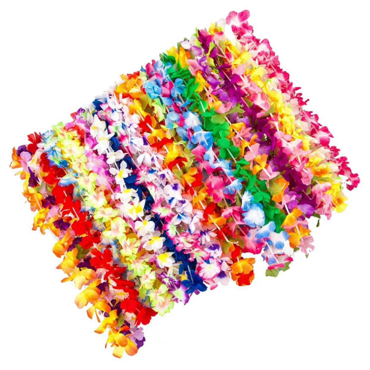 Cabilock 36Pcs Hawaiian Leis Necklace Vibrant Tropical Flower Necklaces for Luau Party Decorations Beach Wedding Accessories Comfortable Wear for