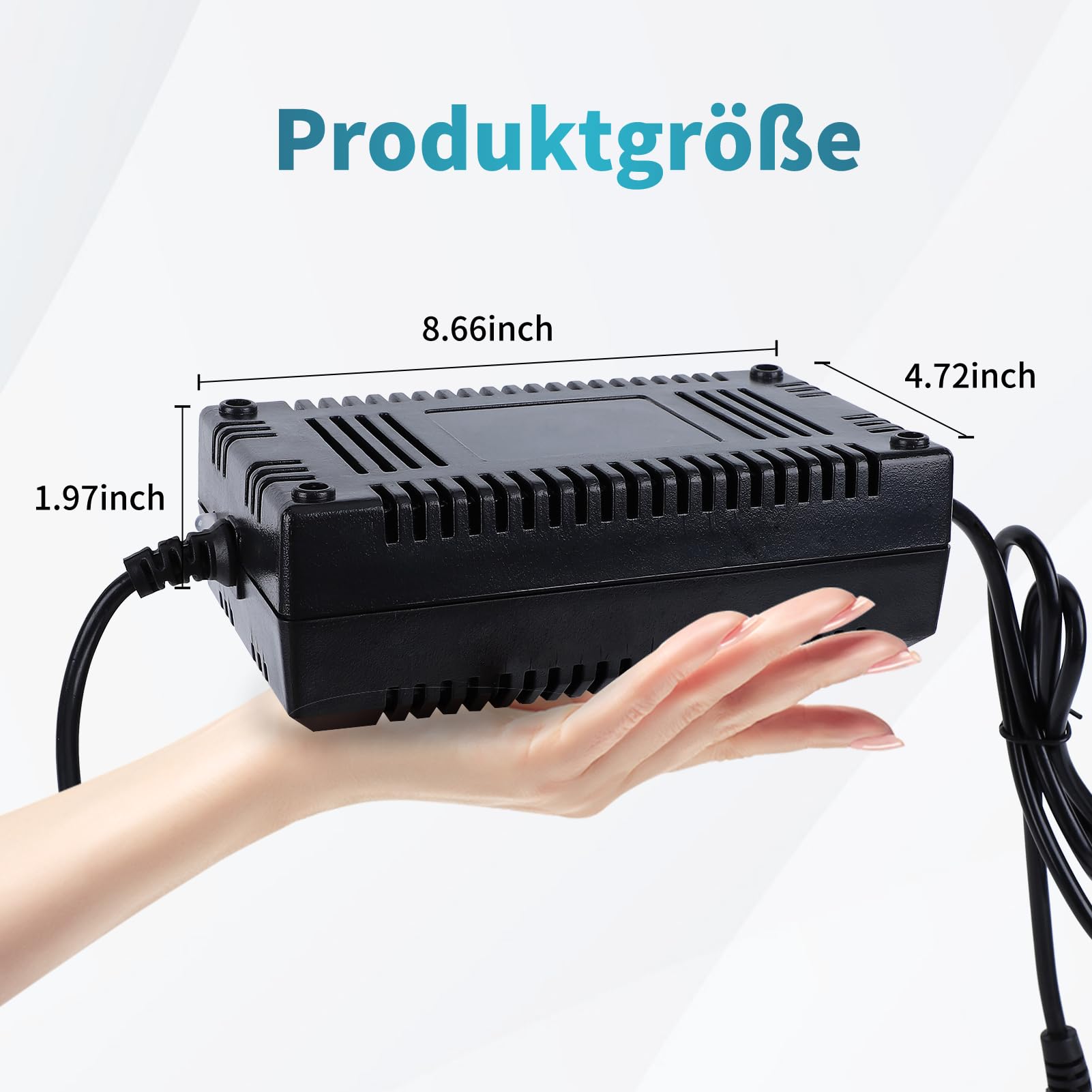 VBESTLIFE 36V intelligentes Automatisches Batterieladegerät,Bleibatterie Ladegerät Digitalanzeige für elektrisches Fahrrad/Automobil.(EU)