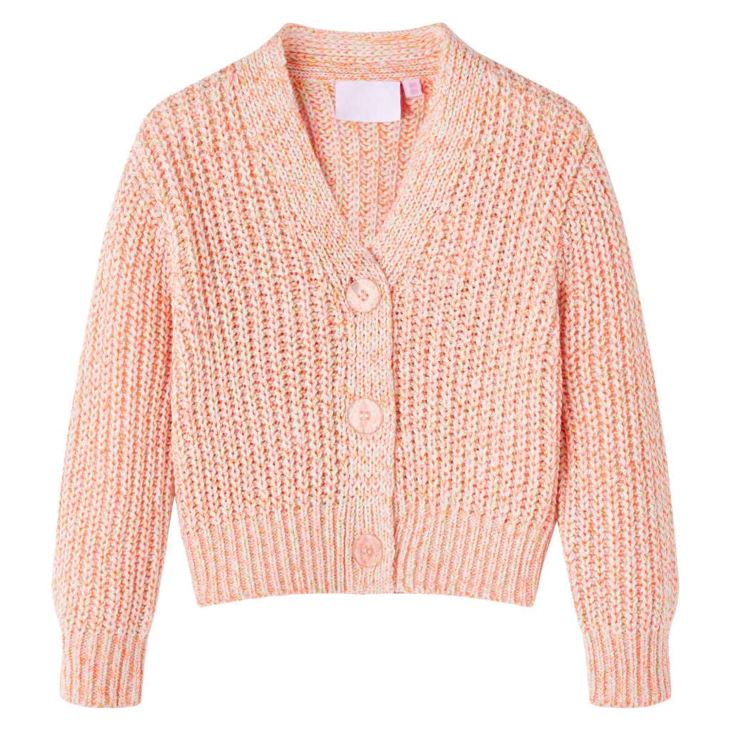 vidaXL Cardigan da Bambina Lavorato a Maglia Rosa Misto 128