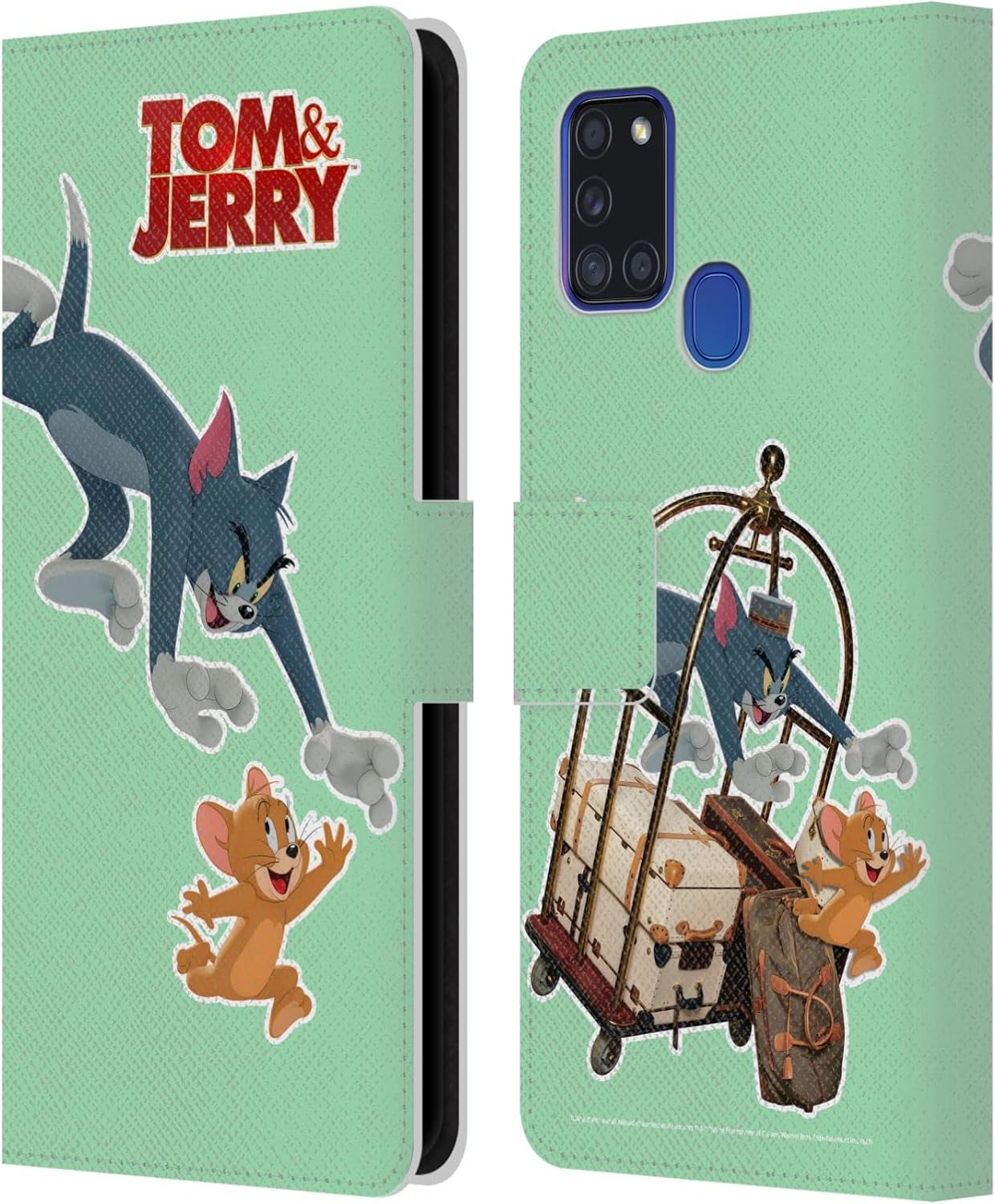 Head Case Designs Officially Licensed Tom and Jerry Movie (2021) Characters 1 Graphics Leather Wallet Case Compatible with Samsung Galaxy A21s (2020)