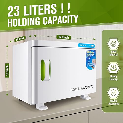 Miniatura 2 de Calentador de toallas calientes, gabinete de toallas calientes de 23 litros, calentador de toallas calentado 2 en 1 para tratamientos faciales, spa,