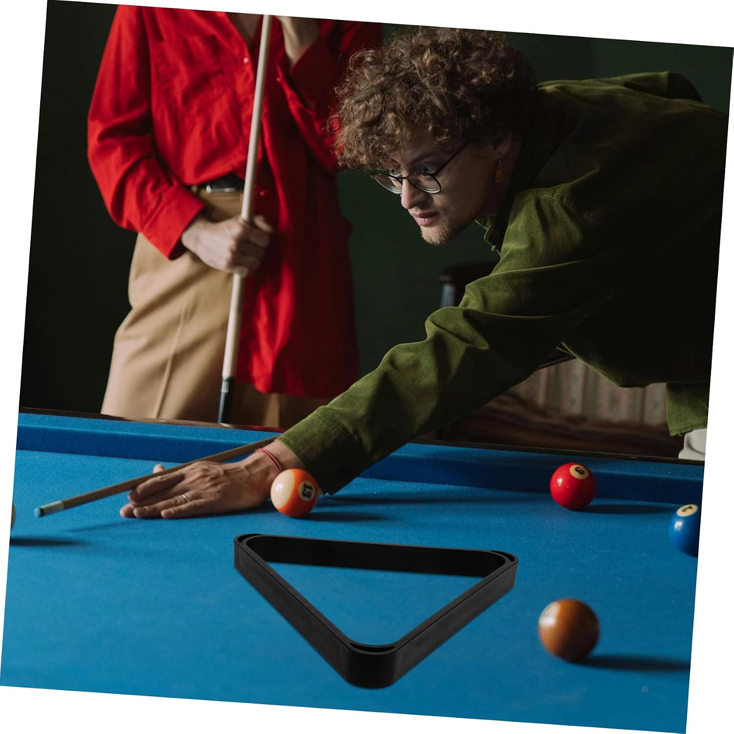 KOMBIUDA Pool Table Ball Rack Triangle Snooker Billiard Frame Cue Holder Resin Triangle Rack for Pool Balls