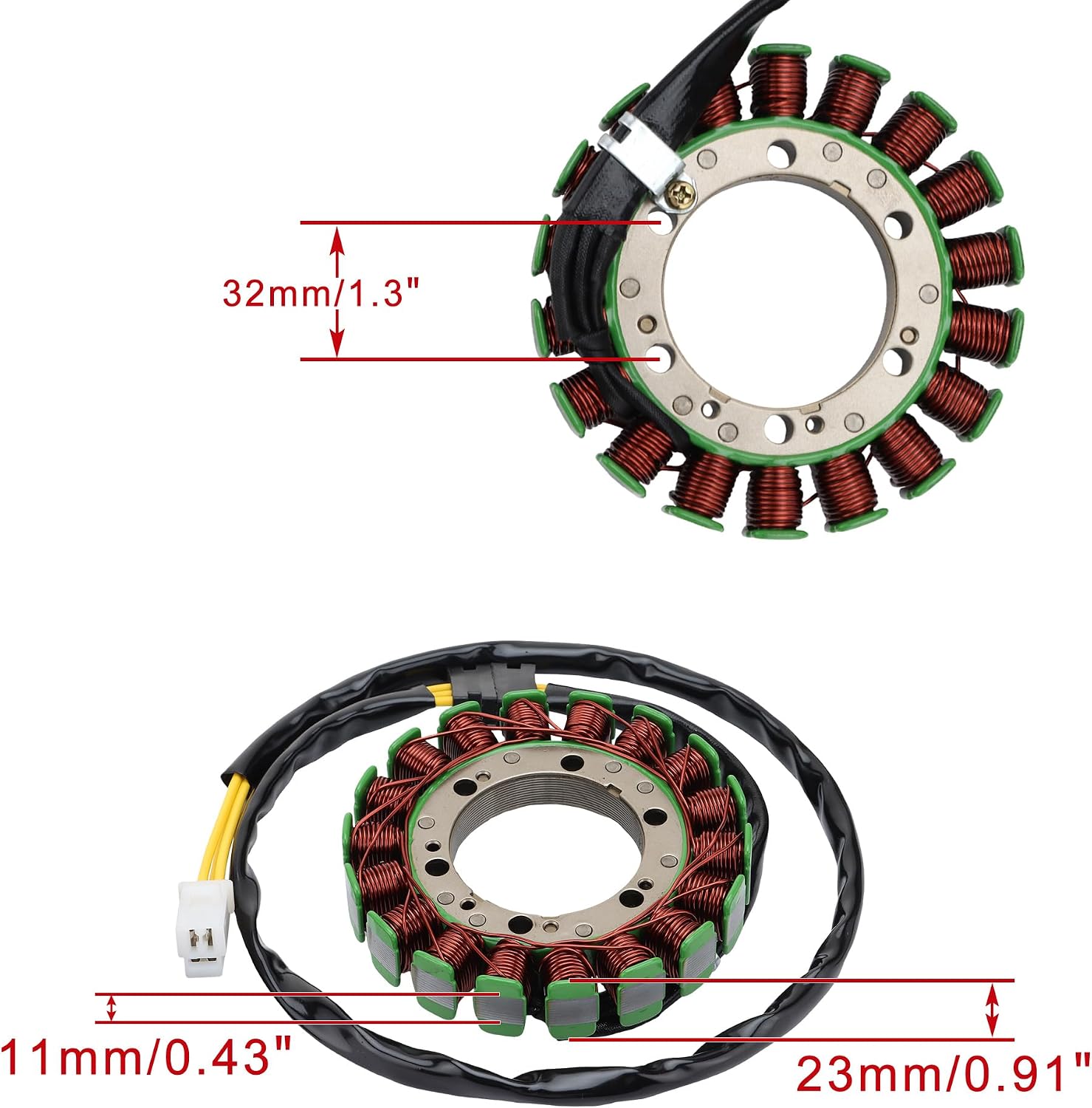 WOOSTAR 18 Coil 3 Wire Magneto Stator Replacement for 1997-2004 XVS650 V-Star Drag Star Custom OEM 2GV-81410-20