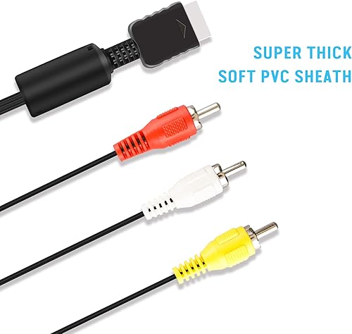 Miniatura 6 de Cable AV de 6 pies para PS2, PS1, PS3, AV a RCA, audio y video, cable de TV compuesto compatible con Playstation 1, 2, 3