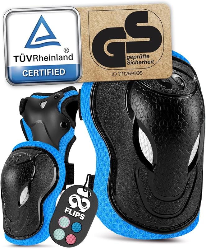 99FLIPS Protecciones Patines Niña e Niño Set [6 Piezas] para Patines en Línea y Monopatín - Coderas, Muñequeras y Rodilleras, Protectores para Niña Skate