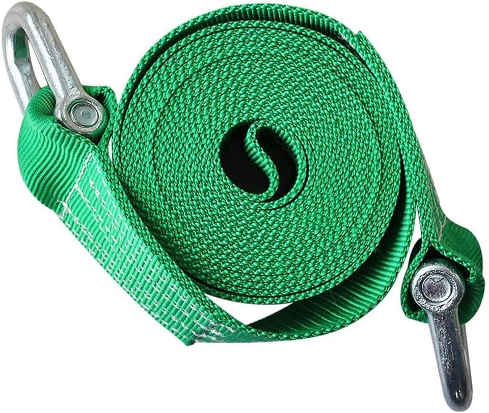 Tow Rope 8T Heavy Duty Towing Pull Pull Strap Road Recovery with Two Shackles High Strength Road Recovery Towing Cable Winch Strap for Car, Truck, Off-Road(5m)