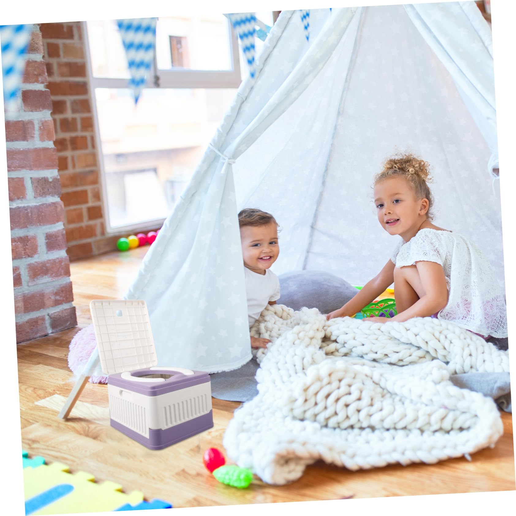 CALLARON Inodoro Práctico Baño Portátil para Camping y Senderismo Plegable Portátil Diseño Duradero de PP y PVC, Adecuado para Niños y Adultos para Viajes y Excursiones