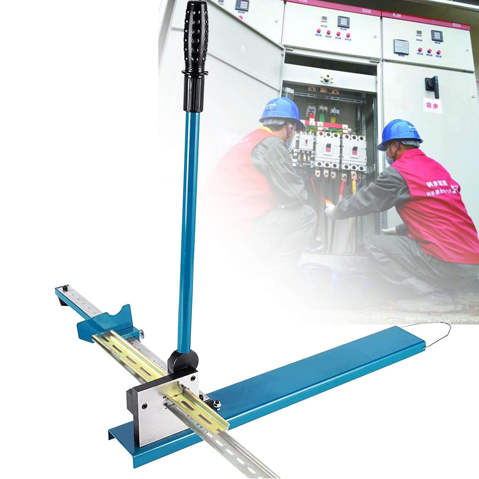 Cortador de riel DIN Multifuncional Herramienta de Corte de riel DIN Easy Cut con Regla de 50 cm para Cortar Aluminio ranurado, riel DIN de Acero de 35 mm de Ancho y 7,5 mm de Alto