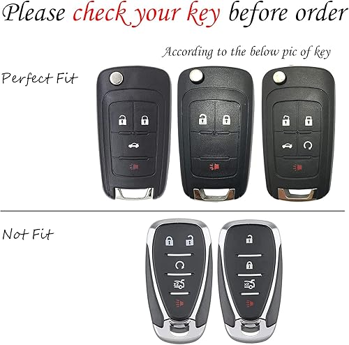Miniatura 2 de WSAuto Funda para llavero Chevy compatible con Chevrolet Equinox Camaro Cruze Malibu Impala Sonic GMC Terrain Buick Allure Encore Lacrosse Regal