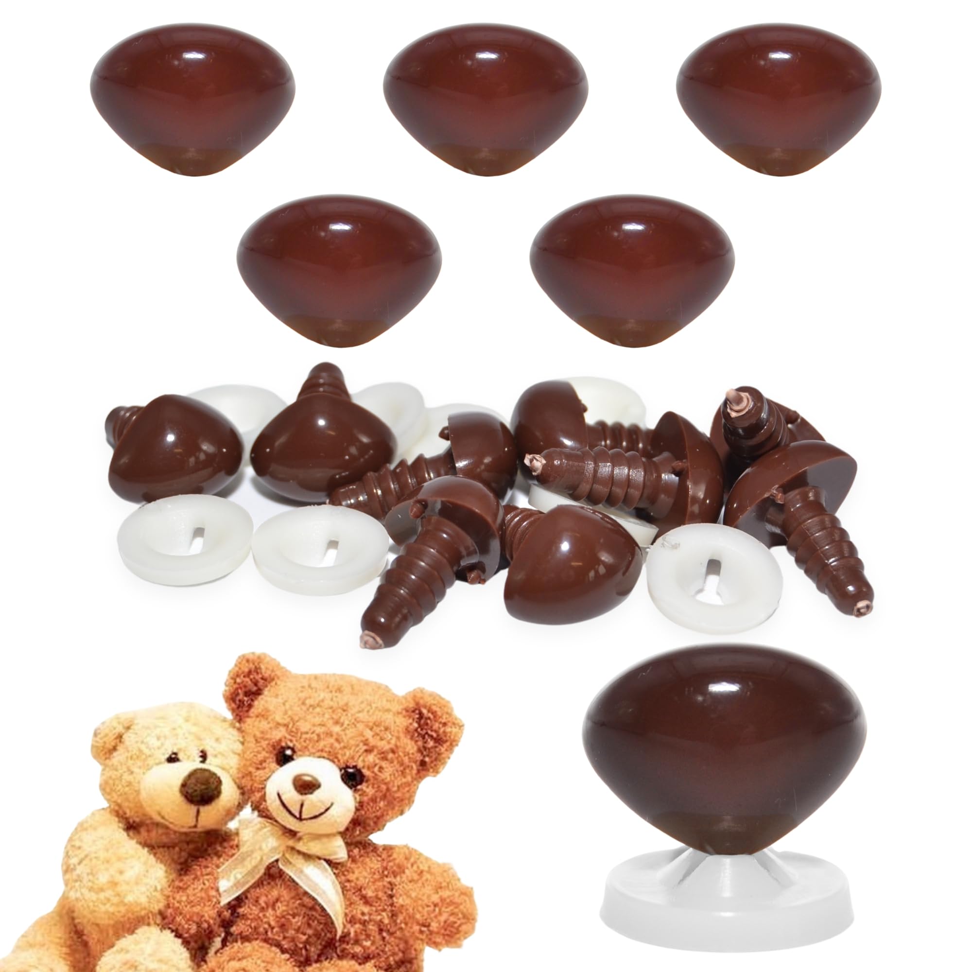 celloexpress 30mm x 23mm Brown Triangle Noses Plastic Backs (Pack of 5) — image 1