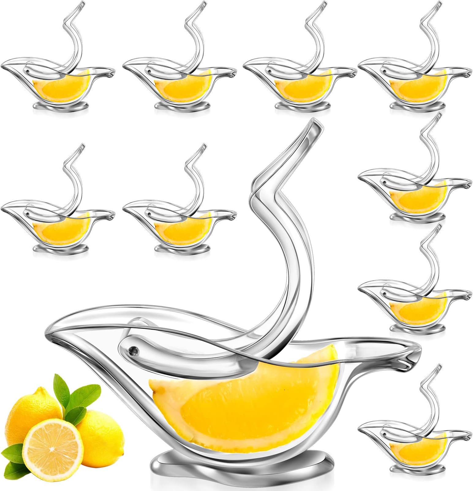 10 Pcs Bird Shape Lemon Squeezer, Lemon Juicer Acrylic Manual Lemon Slice Squeezer, Portable Fruit Juicer, Ergonomic Hand Juicer for Orange Lemon Lime Pomegranate Home Bar Kitchen Gadget