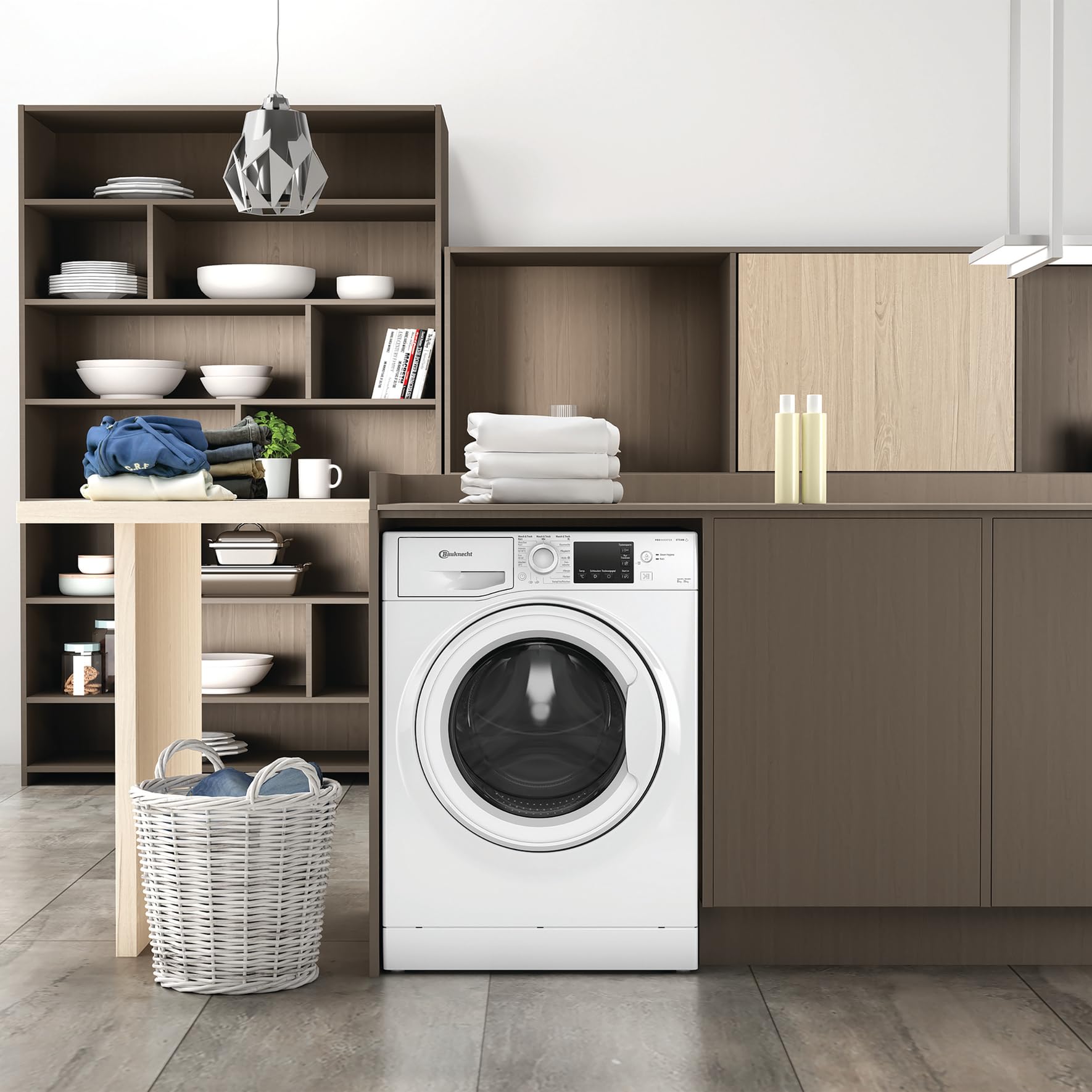 Bauknecht WD Eco Shield 8614 D Waschtrockner, 8 kg Waschen, 6 kg Trocknen, Flecken 40°, Steam Hygiene mit Antivirus, Steam Refresh, Anti-Allergie-Programm, Dynamic Inverter-Motor, Weiß
