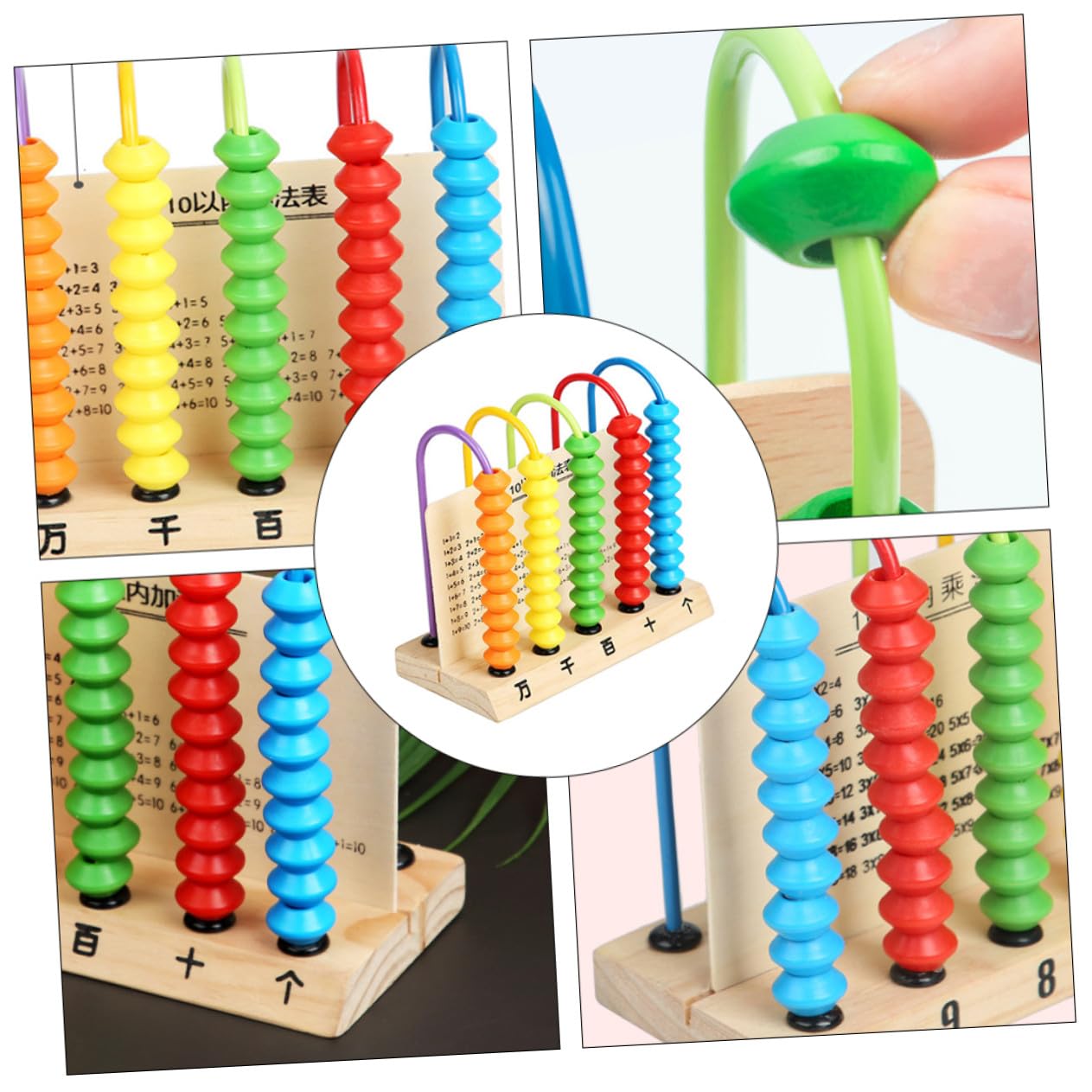 Ábaco de Madera Cuentas para Contar, Juguete Educativo para Niños Pequeños, Tamaño Mediano, Pieza Segura sin Rebabas, Herramienta Matemática para Aprendizaje y Desarrollo