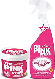 Stardrops - The Pink Stuff - The Miracle Cleaning Paste and Bathroom Foam Cleaner Bundle ( 1 Cleaning Paste, 1 Bathroom Foam Cleaner)