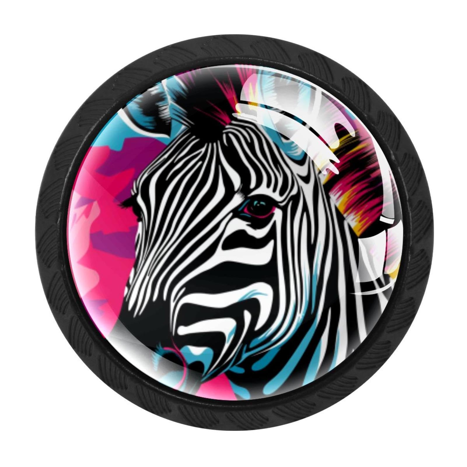 Chenzzzz Multicolored 07 4 Pack Zebra Kitchen Cabinet Knobs Drawer Knobs Door Dresser Handles For Personalized Gifts Great For Any Occasion