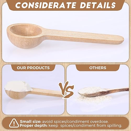 Miniatura 4 de Mini cucharas de madera, cucharas pequeñas de madera, condimentos, cucharas a granel para especias, café, condimentos, té, miel, azúcar, cocina,