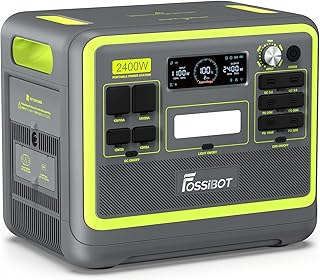 FOSSiBOT F2400 Generateur Electrique Portable, 2048Wh Batterie LiFePO4 Station électrique, 3 Sorties CA 2400W (4800W Pic) 230V Groupe Electrogene Solaire pour Camping, Voyage Maison/Bureau