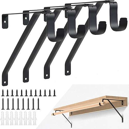 Soporte de barra de armario resistente, soportes ajustables para barra de armario para tacos de pared de 3/4 pulgadas, ajustable para tira de tacos