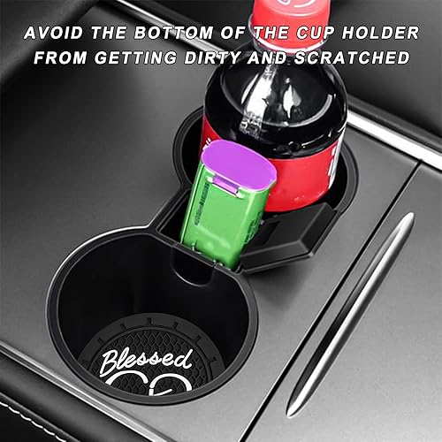 Miniatura 6 de 2 posavasos para automóvil, 2.76 pulgadas, PVC suave, antideslizante, cruz bendita y corazón, posavasos cristianos para automóvil, interior del