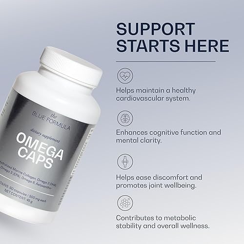 Miniatura 2 de Suplemento Omega 3  732 mg de colágeno marino hidrolizado  Los mejores ácidos grasos esenciales  Fórmula premium  Apoya la salud del corazón  90