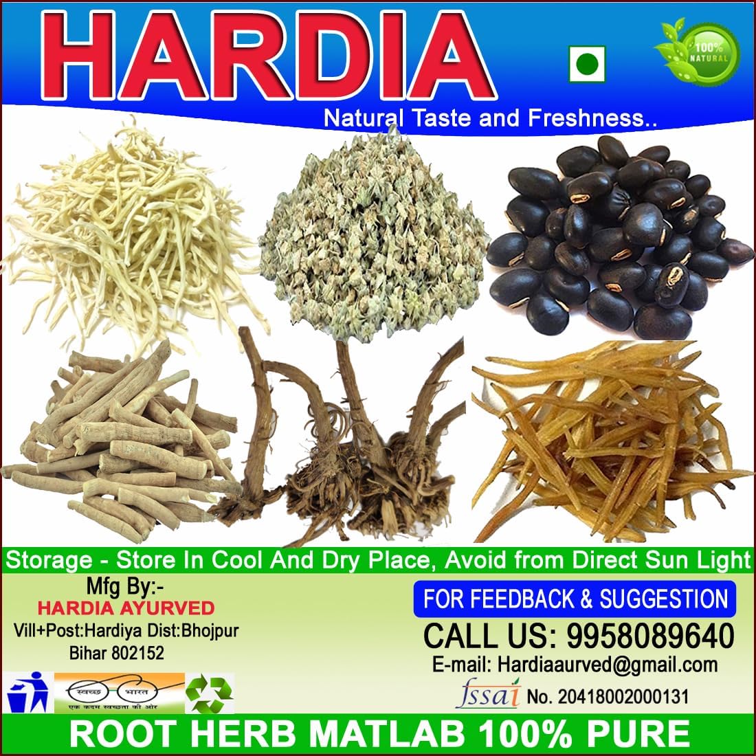 Ashwagandha, shatavari, safed musli, kaunch beej, gokhru, akarkara, whole/sabut natural herb 150gm combo pack 25gm each