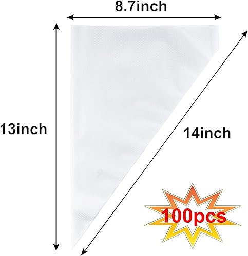 Vista 17 de Bolsas de pastelería de 12 pulgadas, 100 unidades, bolsas desechables de pastelería para glaseado para suministros de decoración de galletas