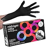 FRAMAR Black Nitrile Gloves Disposable Latex Free - Extra Large Nitrile Gloves xl, For Hair Dye, Cleaning, Tattoo, Mechanics - Extra Durable & Resistant, 12 Inches Long - 100 Pack