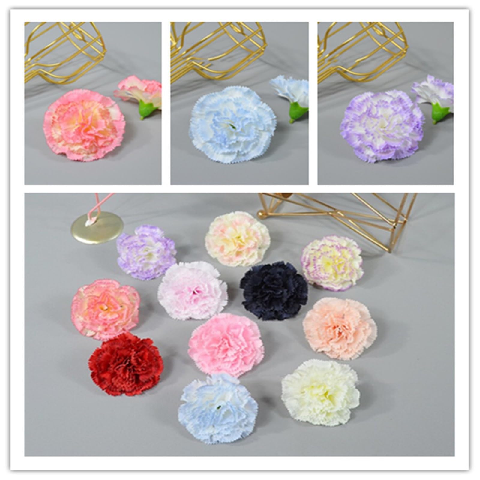 8 cm 13 Farben Seidenblumenköpfe Stoff Künstliche Nelke