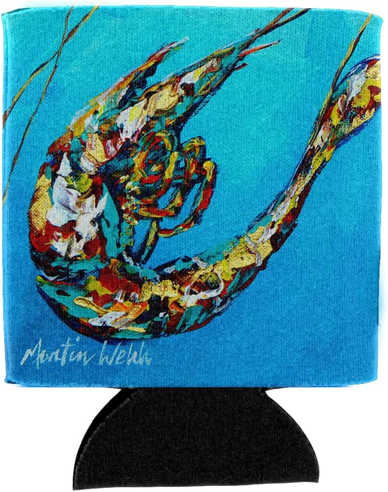 Caroline's Treasures MW1005CC Shrimp Baby Shrimp Can or Bottle Hugger Cooler Washable Drink Sleeve Collapsible Beverage Insulated Holder, Can Hugger, Multicolor